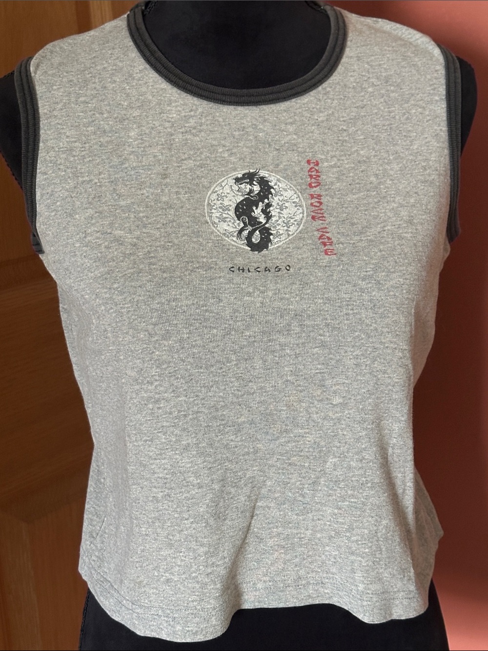 Hard Rock Cafe Gray Tank Top with Dragon Graphic